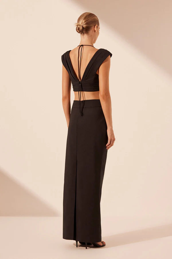 Shona Joy - Lani Draped Maxi Skirt - Black