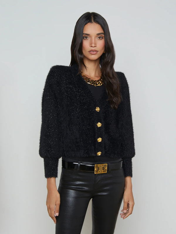 L'agence - Talulla Cardigan - Black Lurex/Gold Rose