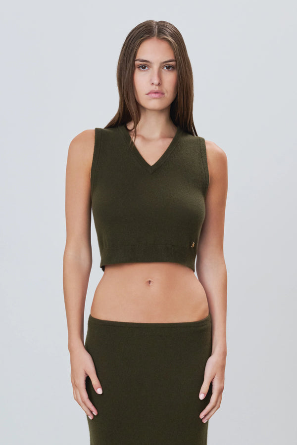 Eterne - Lenny Cashmere Vest - Moss