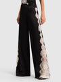 Alice + Olivia - Olivia Wide Leg Pant With Lace Godet - Black/Chino