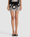Alice + Olivia - Rubi Lace Trim Micro Skirt - Black/Chino