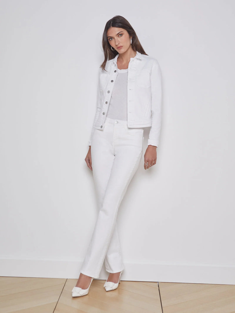 L'agence - Celine Denim Jacket - Blanc Destruct