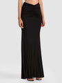 Alice + Olivia - Shannon Ruched Hip Maxi Skirt - Black