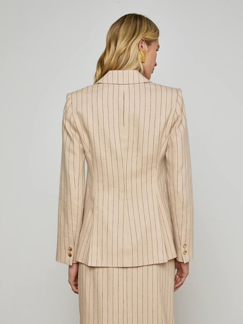 L’agence - Chamberlain Blazer - Tan/Brown Pinstripe