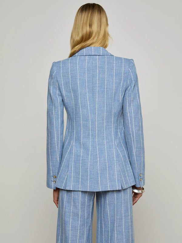 L’agence - Chamberlain Blazer - Sky Blue/White Pinstripe