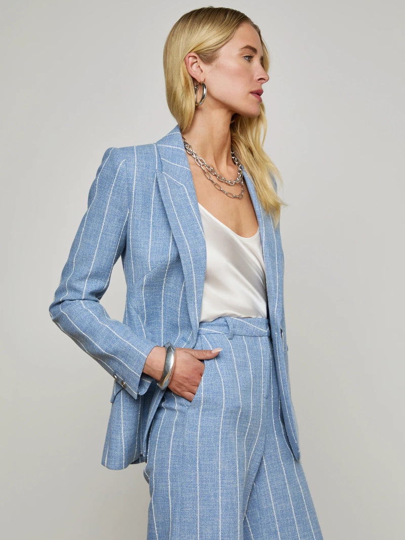 L’agence - Chamberlain Blazer - Sky Blue/White Pinstripe