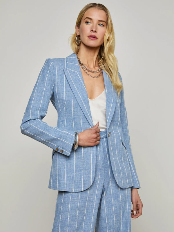 L’agence - Chamberlain Blazer - Sky Blue/White Pinstripe