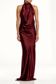 The Sei - Halter Bias Gown - Oxblood