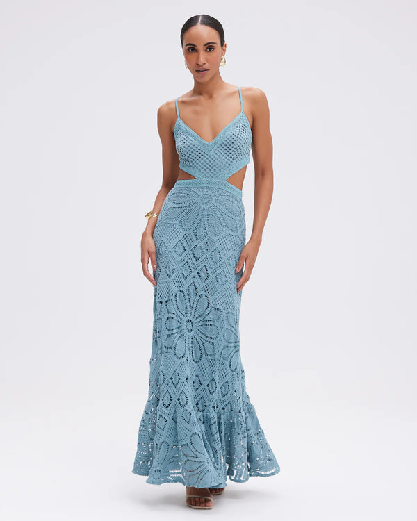 Patbo - Camila Coelho Crochet Midi Dress - Blue