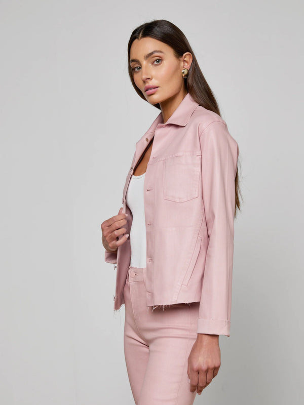 L’agence - Janelle Coated Jean Jacket - Pale Rose Coated