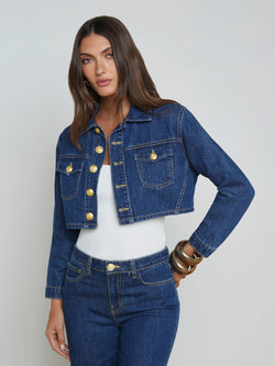 L'agence - Genevie Cropped Denim Jacket - Conway