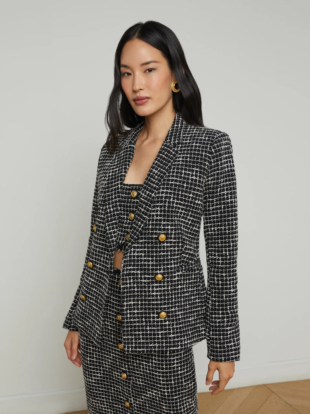 L'agence - Colin Tweed Blazer - Black/Ecru