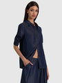 Alice + Olivia - Willa Denim Top - Dark Rinse