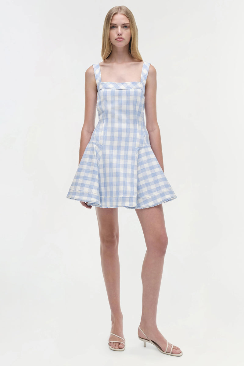 Simkhai - Hannalie Mini Dress - Blue Hydrangea Gingham
