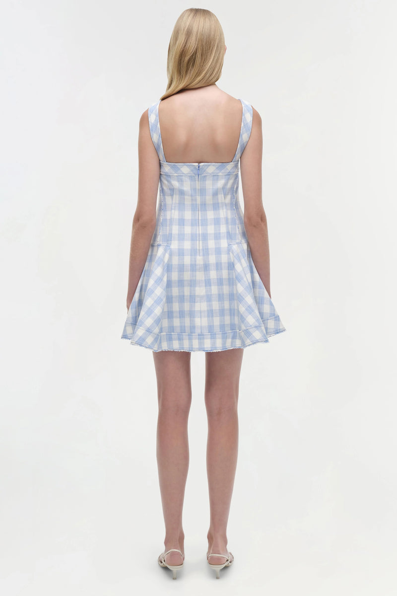 Simkhai - Hannalie Mini Dress - Blue Hydrangea Gingham