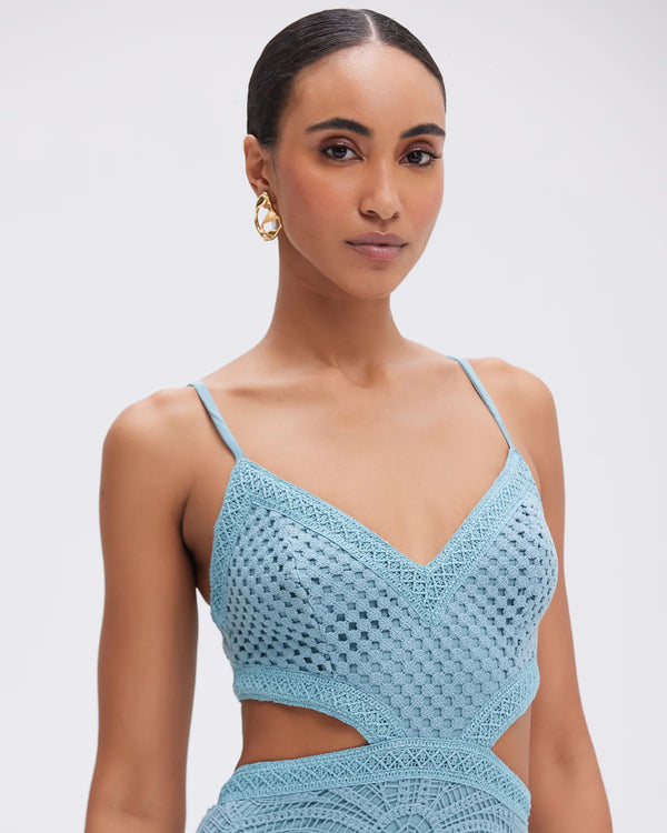 Patbo - Camila Coelho Crochet Midi Dress - Blue