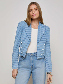 L’agence - Dolly Striped Denim Blazer - Tempe