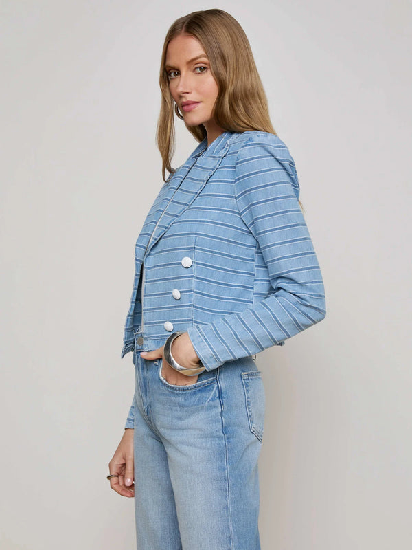 L’agence - Dolly Striped Denim Blazer - Tempe