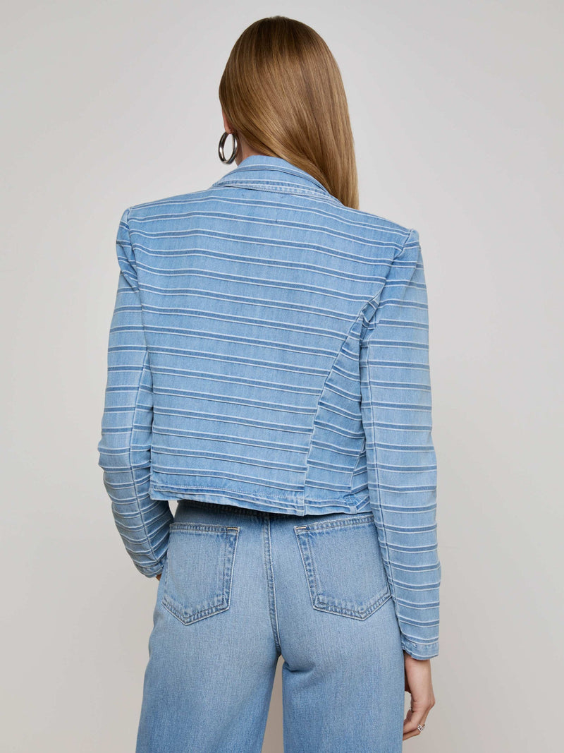 L’agence - Dolly Striped Denim Blazer - Tempe