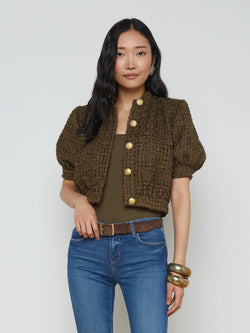 L’agence - Cove Cropped Tweed Jacket - Pine