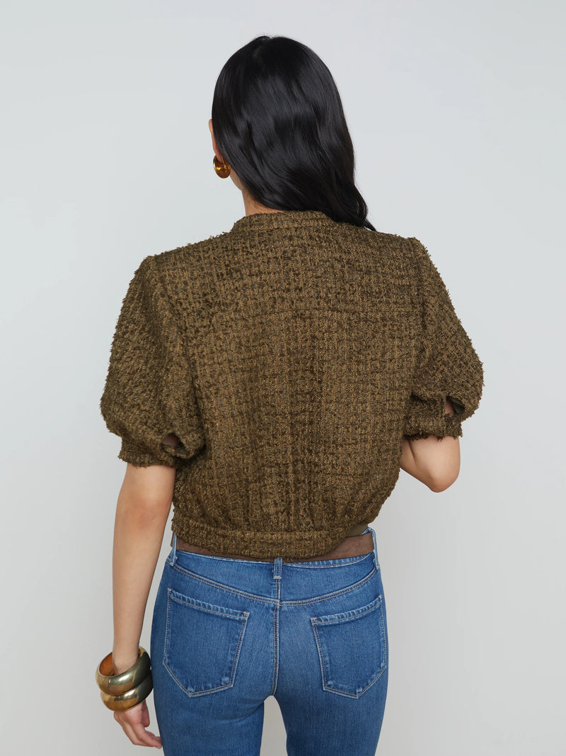 L’agence - Cove Cropped Tweed Jacket - Pine