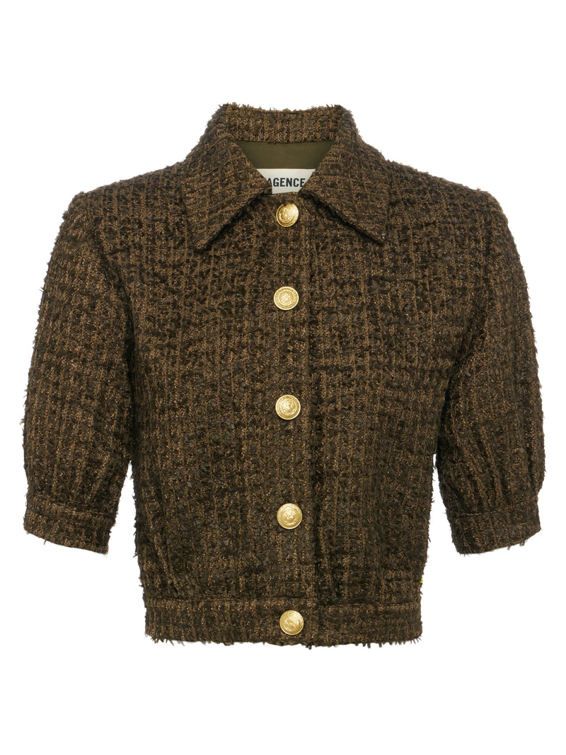 L’agence - Cove Cropped Tweed Jacket - Pine