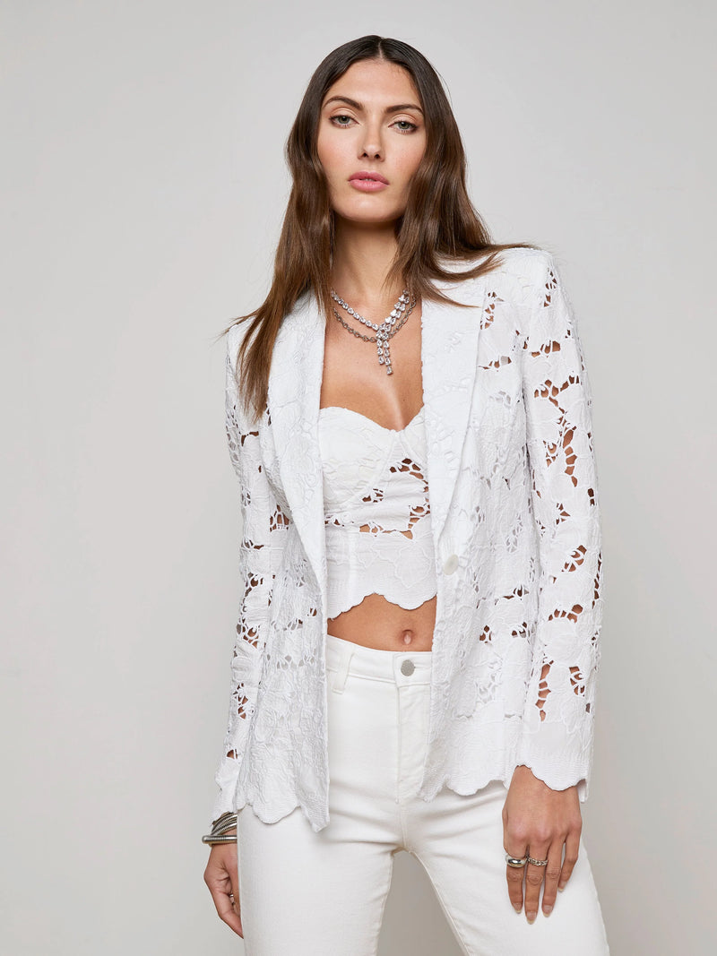L’agence - Clementine Lace Blazer - White