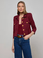 L’agence - Kumi Cropped Jacket - Black Cherry