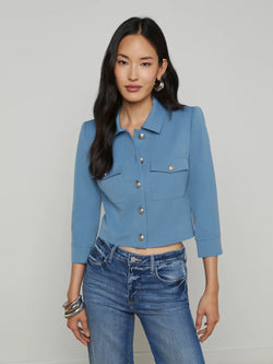 L’agence - Kumi Cropped Jacket - Blue Mist