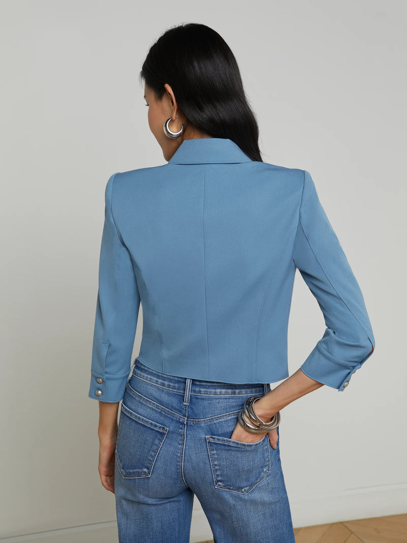 L’agence - Kumi Cropped Jacket - Blue Mist