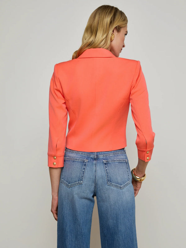 L’agence - Kumi Cropped Jacket - Electric Coral