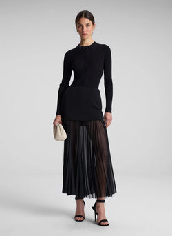 A.L.C - Willa Pleated Maxi Skirt - Black