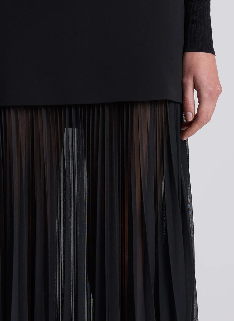 A.L.C - Willa Pleated Maxi Skirt - Black