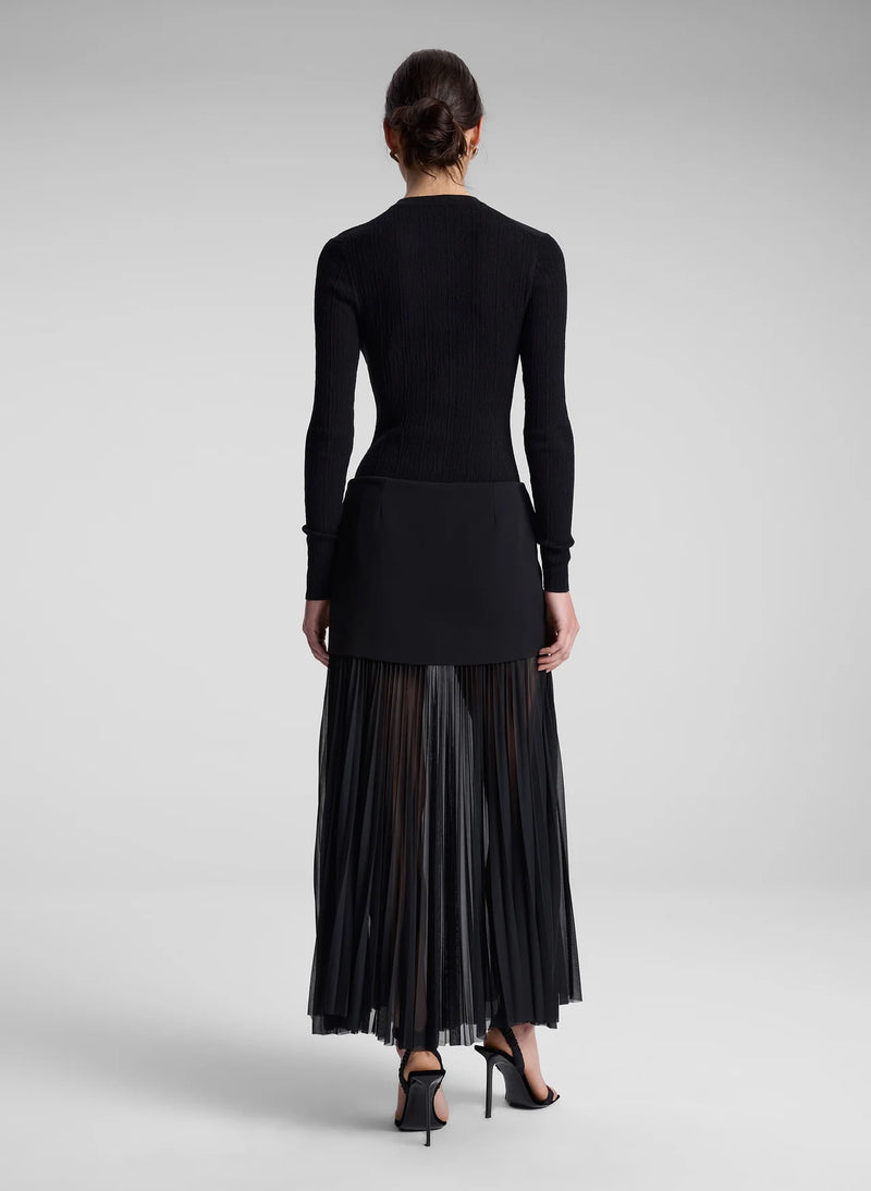 A.L.C - Willa Pleated Maxi Skirt - Black