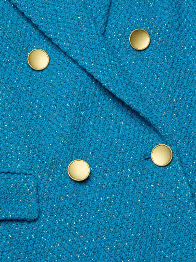 L’agence - Riva Oversized Knit Blazer - Blue Teal