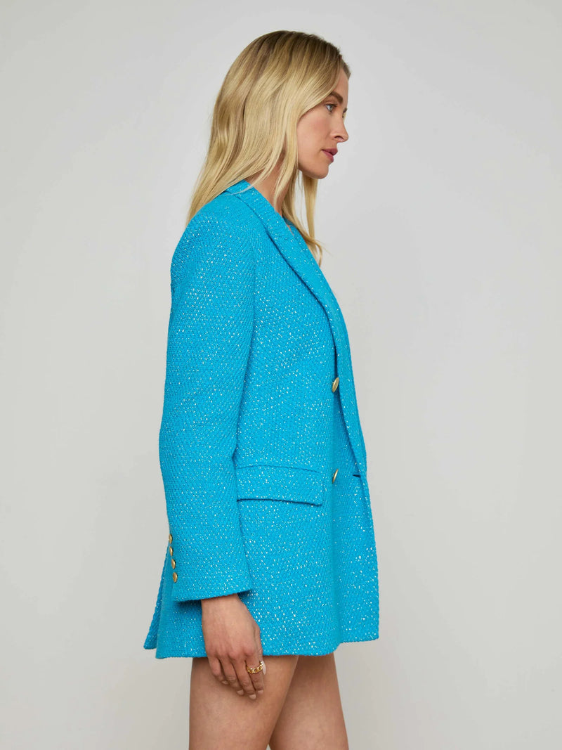 L’agence - Riva Oversized Knit Blazer - Blue Teal