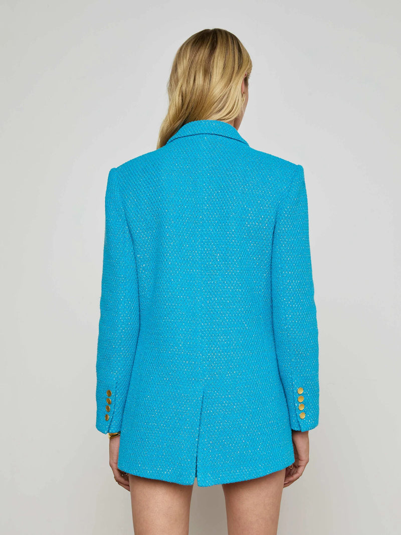 L’agence - Riva Oversized Knit Blazer - Blue Teal