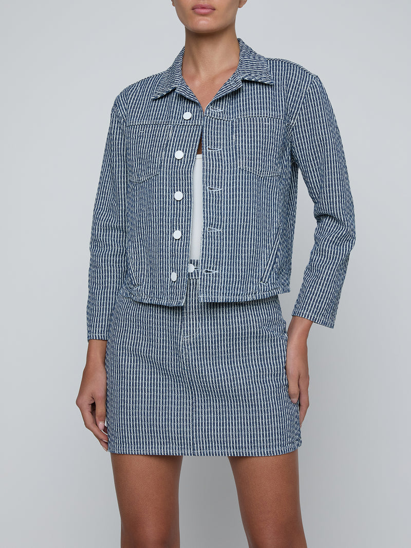 L’agence - Jolene Mini Skirt - Vista Blue Stripe