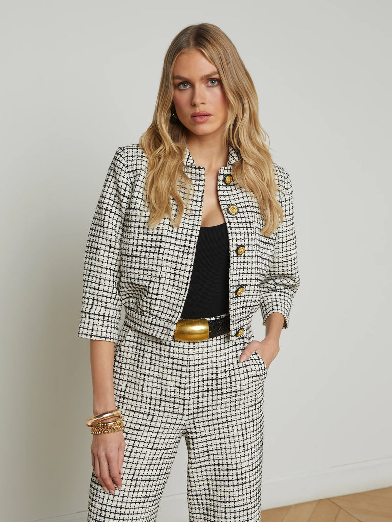 L'agence - Jia Tweed Jacket - Ecru/Black L'agence - Jia Tweed Jacket - Ecru/Black