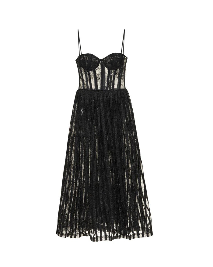 Lurex Tulle Bustier Midi Dress Lurex Tulle Bustier Midi Dress