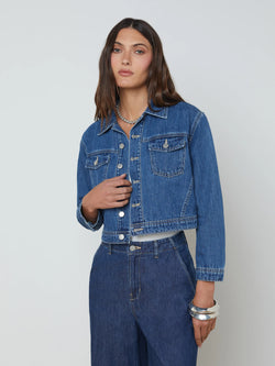 L'agence - Koda Cropped Denim Jacket - Glendora