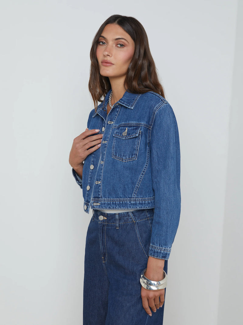 L'agence - Koda Cropped Denim Jacket - Glendora