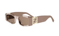 Fendi - Striped Sunglasses - Brown
