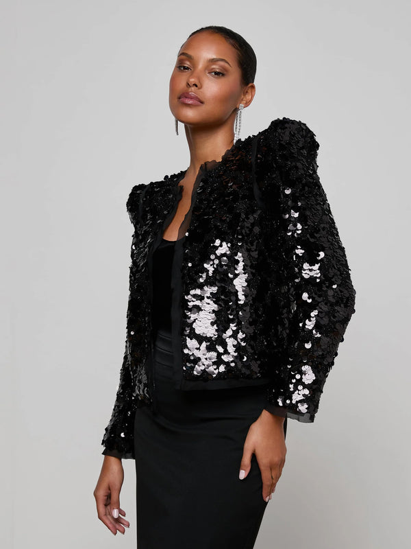 L'agence - Shai Paillette Jacket - Black