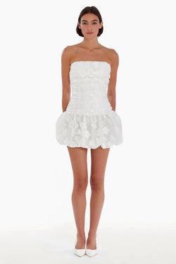 Amanda Uprichard Rendezous Strapless Bubble Hem Minidress in White at Nordstrom, Size Medium Amanda Uprichard Rendezous Strapless Bubble Hem Minidress in White at Nordstrom, Size Medium