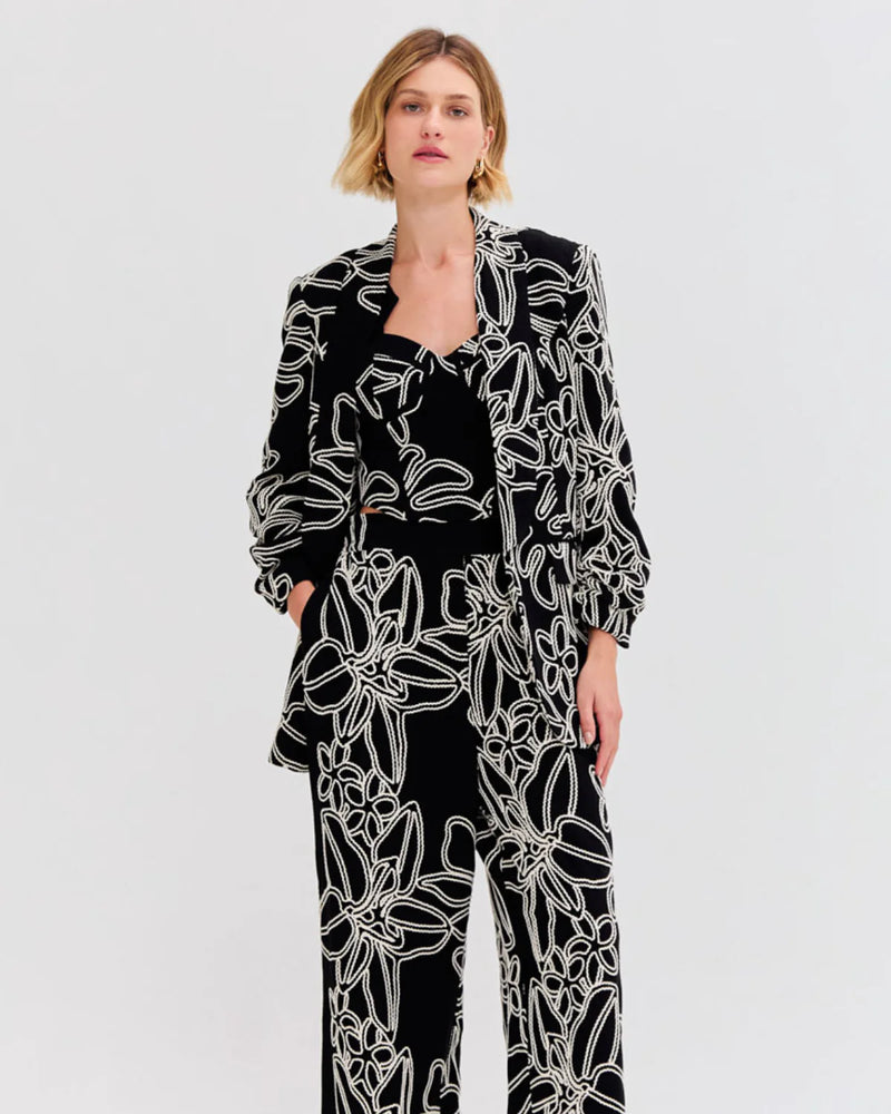 Patbo - Asas Linen Blazer - Black