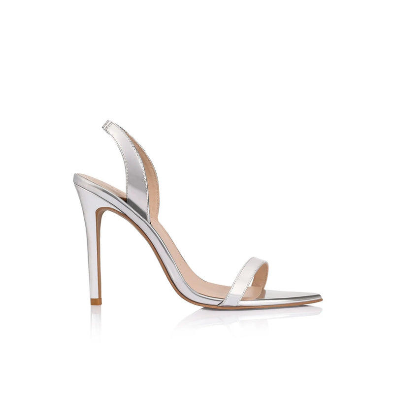 Lana Wilkinson - Cassie Sandal - Silver Metallic Patent