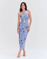 Patbo - Lily Flower Halterneck Dress - Blue