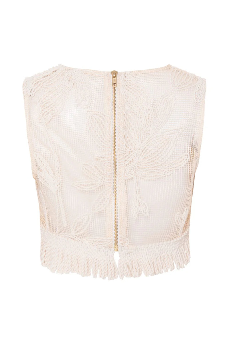 Patbo - Joy Lace Fringe Top - Off White