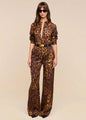 L'agence - Livvy Trouser - Tan Multi Javan Leopard